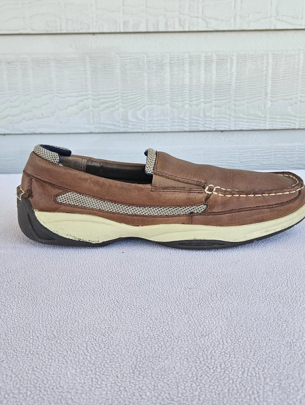 Sperry Intrepid Slip-On Boat Shoes Loafer Men SZ 12 Brown Leather STS10841